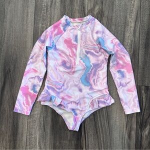 BANANA BOAT TODDLER GIRLS SWIMSUIT SIZE 3T BATHING SUIT RASH GUARD PINK